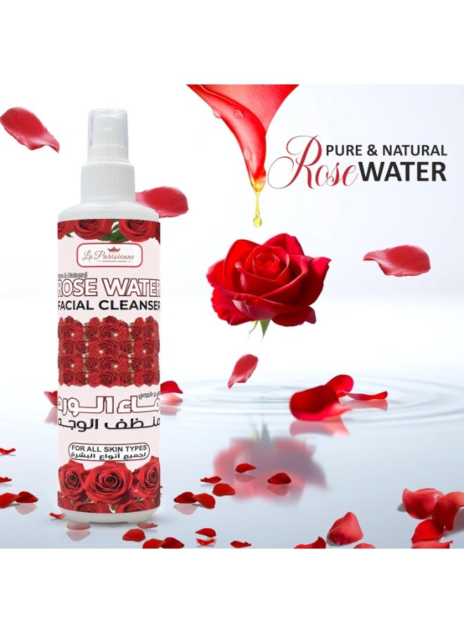 ECOLYTE+ Rose Water La Parisienne Pure & Natural, Revitalizing, Skin Care, Facial Cleanser, Cleansing Toner, Skin Purifying, Face Mist, Brighter & Hydrated Skin, All Skin types - 250 ml - Image 4