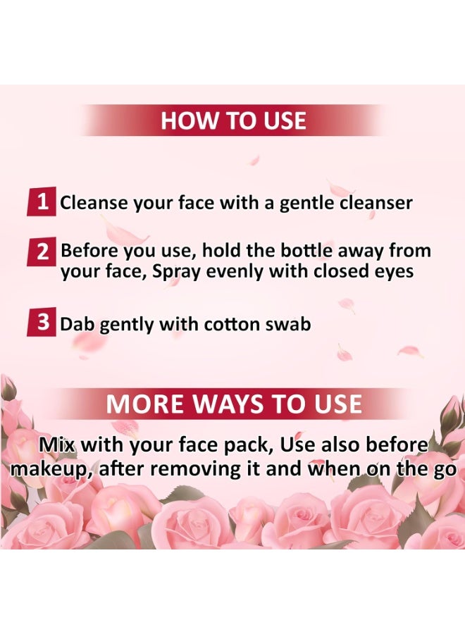 ECOLYTE+ Rose Water La Parisienne Pure & Natural, Revitalizing, Skin Care, Facial Cleanser, Cleansing Toner, Skin Purifying, Face Mist, Brighter & Hydrated Skin, All Skin types - 250 ml - Image 5