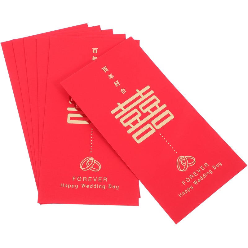 6 Pcs Traditional Chinese Red Envelopes For Wedding Money And Festival Cash Gifts - Image 2