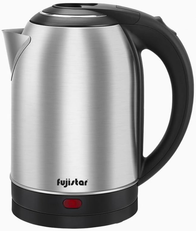 Fujistar Electric Kettle FSKT402, 2.0L Capacity, 1500W, Stainless Steel, Auto Shut-Off, 360° Rotational Base, Silver/Black - Image 1