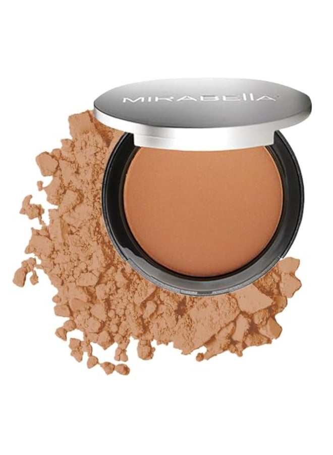 MIRABELLA Pure Press Foundation HDFinish Pressed Powder Buildable Mineral Pressed Powder Compact with Nourishing Jojoba AgeDefying Makeup for All Skin Types Original MediumDark IV - Image 1