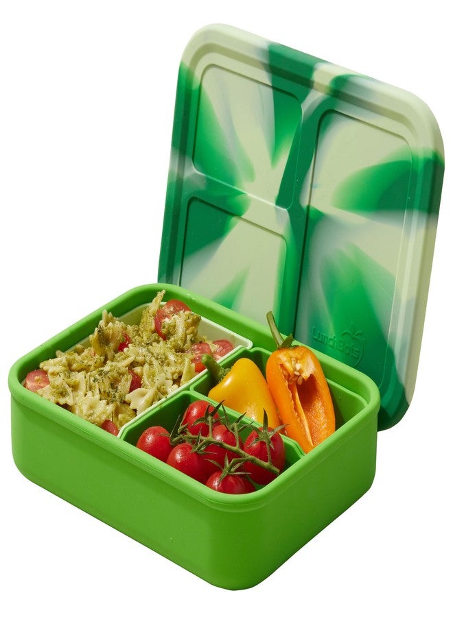 لانش بوتس علبة طعام LunchBots Build-a-Bento، مصنوعة من السيليكون الغذائي البلاتيني، مانعة للتسرب، خالية من مادة BPA، آمنة للاستخدام في الفرن وغسالة الصحون، سعة 32 أونصة - لون أخضر مصبوغ - Image 1