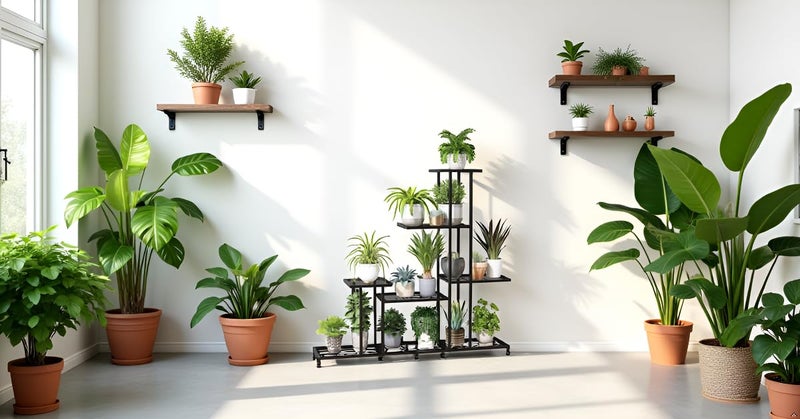 Snazzy Metal 5 Tiers Multifunctional Plant Stands for Indoor Plants, Decorative Plant Shelf for Indoor or Outdoor Patio Garden Balcony and Yard ( Black ) - Image 5