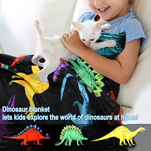 BOOPBEEP Kids Dinosaur Blanket for Boys Girls Room Decor Personalized Cute Toddler Throw Blanket Chiristmas Dinasour Birthday Year Old Gifts Toys 40x50 - Image 4