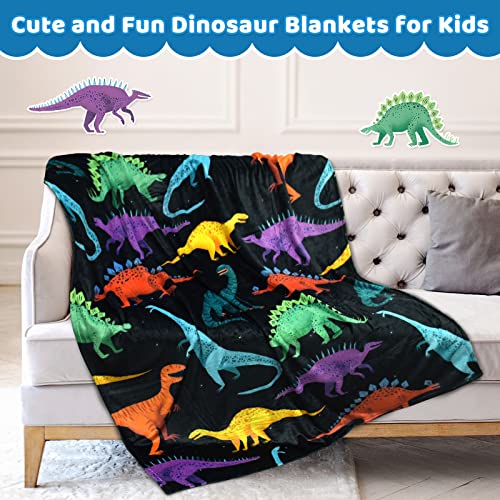 BOOPBEEP Kids Dinosaur Blanket for Boys Girls Room Decor Personalized Cute Toddler Throw Blanket Chiristmas Dinasour Birthday Year Old Gifts Toys 40x50 - Image 2