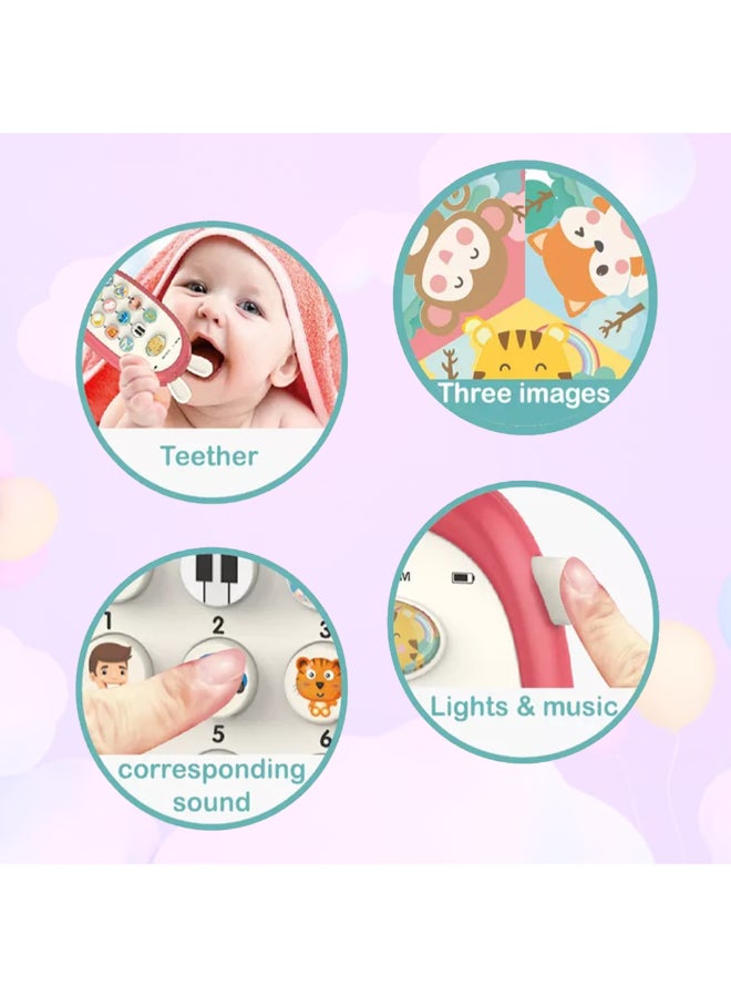 COGNIKIDS Baby Mobile Phone Toy – Bilingual Learning Phone With Lights, Music, Q&A & Sound Buttons | Teether-Safe, Eye-Friendly, Rubber Grip | Early Education Toy For Babies 6M+ 1Pc - Image 4
