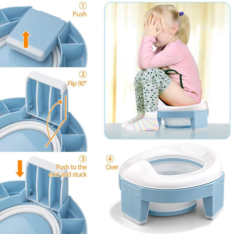 Portable Potty Training Seat for Kids, Foldable Training Toilet for Travel with Travel Bag and Storage - Image 5