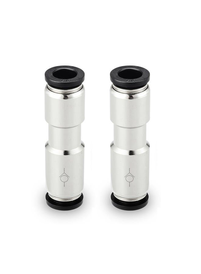 Yoebor 1/4" OD Check Valve Push to Connect One Way Inline Air Pneumatic Valves, Nickel Plated Brass & Plastic (Pack of 2) - Image 1