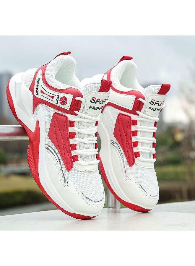 Men's Lace-up Chunky Sneakers, Athletic Shoes, Shock Absorbing And Breathable Shoes For Running Basketball Workout Gym