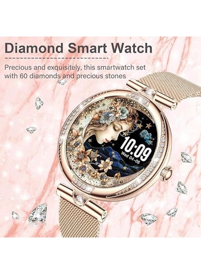 Efolen Smart Watch for Women(Make/Answer Call), 1.19" AMOLED Screen Fitness Tracker 110+ Sports Modes IP68 Waterproof Step Counter/BP/Heart Rate/Sleep Monitor SmartWatches for Android iOS -Rose Gold - Image 2