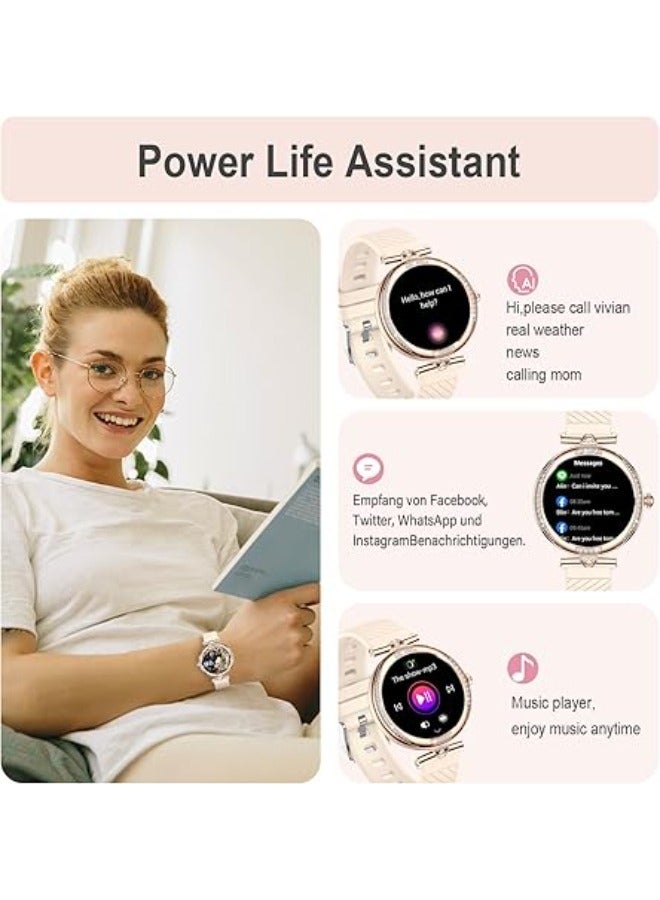 Efolen Smart Watch for Women(Make/Answer Call), 1.19" AMOLED Screen Fitness Tracker 110+ Sports Modes IP68 Waterproof Step Counter/BP/Heart Rate/Sleep Monitor SmartWatches for Android iOS -Rose Gold - Image 5