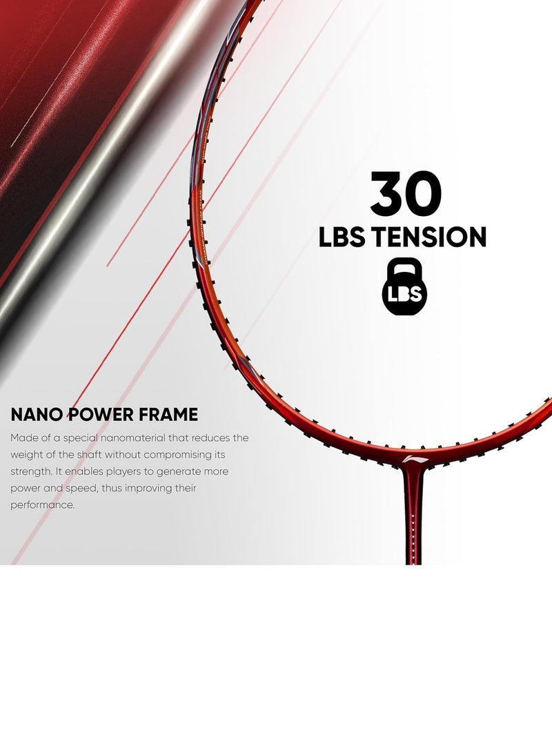 Li-Ning Ignite 8 Japanese Carbon Graphite Unstrung Badminton Racket with Full Cover (Dark Navy/Copper, 77 Grams) - Image 3