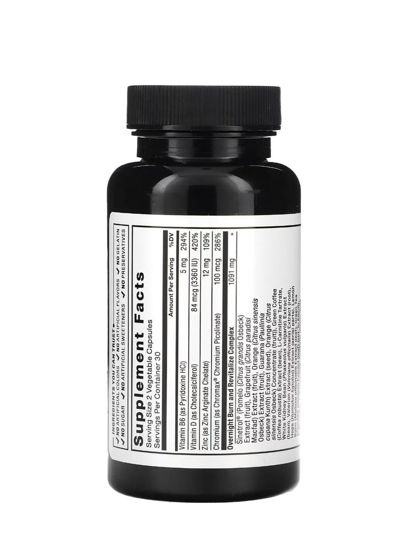 Force Factor LeanFire PM Nighttime Fat Burner 60 Vegetable Capsules - Image 2