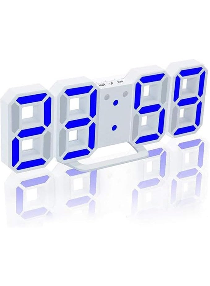 Spaceshoop 3D LED Digital Clock Glowing Night Mode Brightness Adjustable Electronic Table Clock 24/12 Hour Display Alarm Clock Wall Hanging - Image 1
