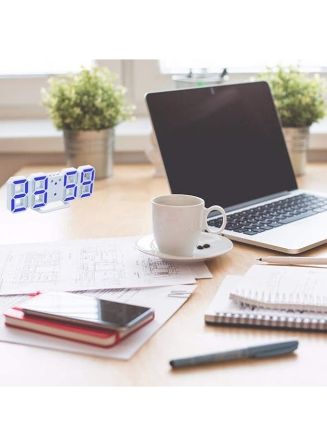 Spaceshoop 3D LED Digital Clock Glowing Night Mode Brightness Adjustable Electronic Table Clock 24/12 Hour Display Alarm Clock Wall Hanging - Image 5