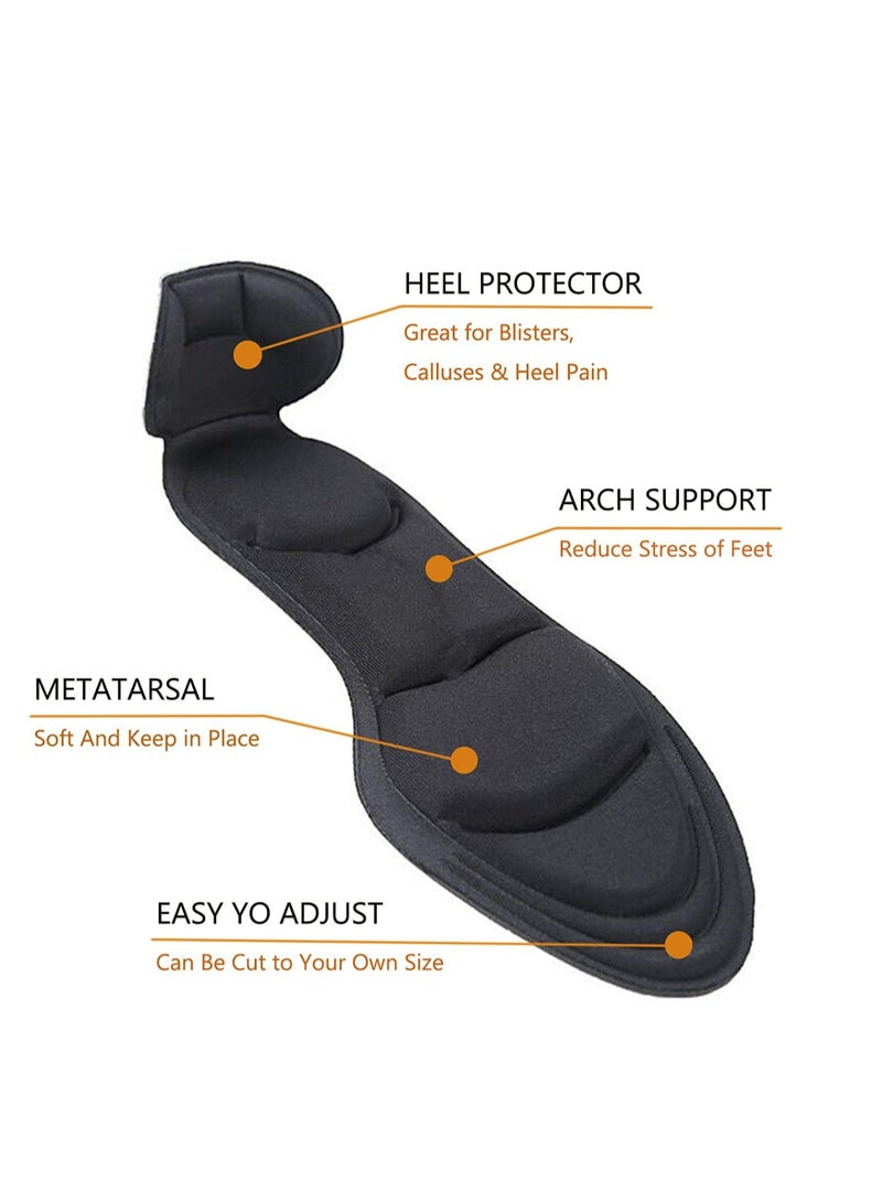 Loquat 3-Pairs Heel Insoles Sponge Shoes Pads With Heel Grips Inserts Heel Cushion Insoles For Loose Shoes Feet Pain Relief, Women 5-9 Flesh Pointed - Image 4
