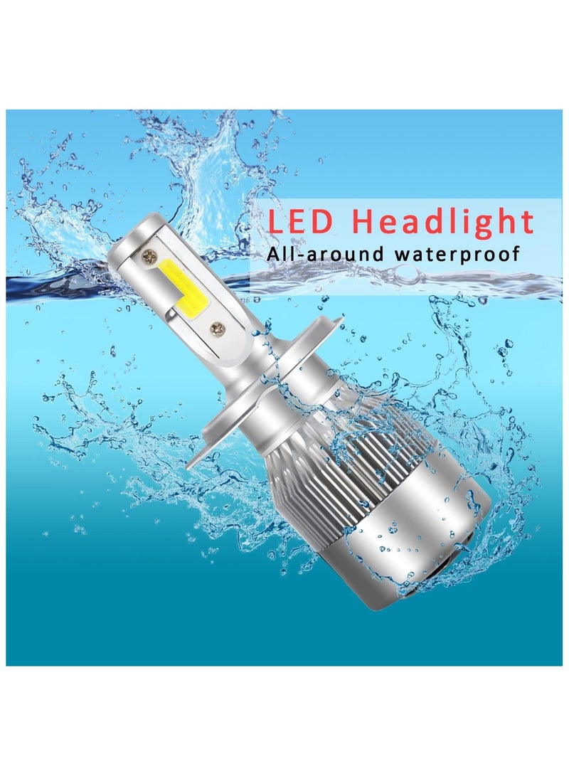 Rubik LED Headlight Bulbs Headlight Bulb H4 9003 Hi/Low All-in-One Conversion Kit Led headlights with COB Chips 8000 Lm 6000K Cool White Beam Bulbs IP68 Waterproof  - Image 5