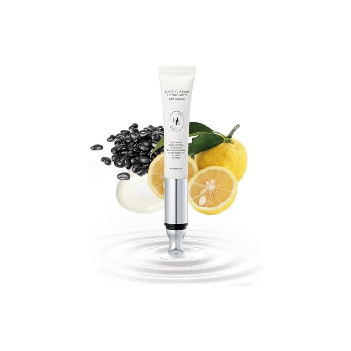 HEVEBLUE Black Yuja Bean Lifting Auto Eye Cream - Sensitive Skin, Vegan, Hypoallergenic, Korean Skincare, Wrinkle Care Device, Vibration Face Massage, Anti Aging, Collagen, Vibrating