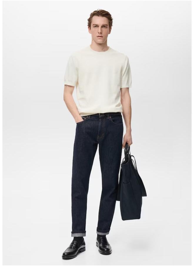 Mango Man Cotton Fine-Knit T-Shirt  - Image 4