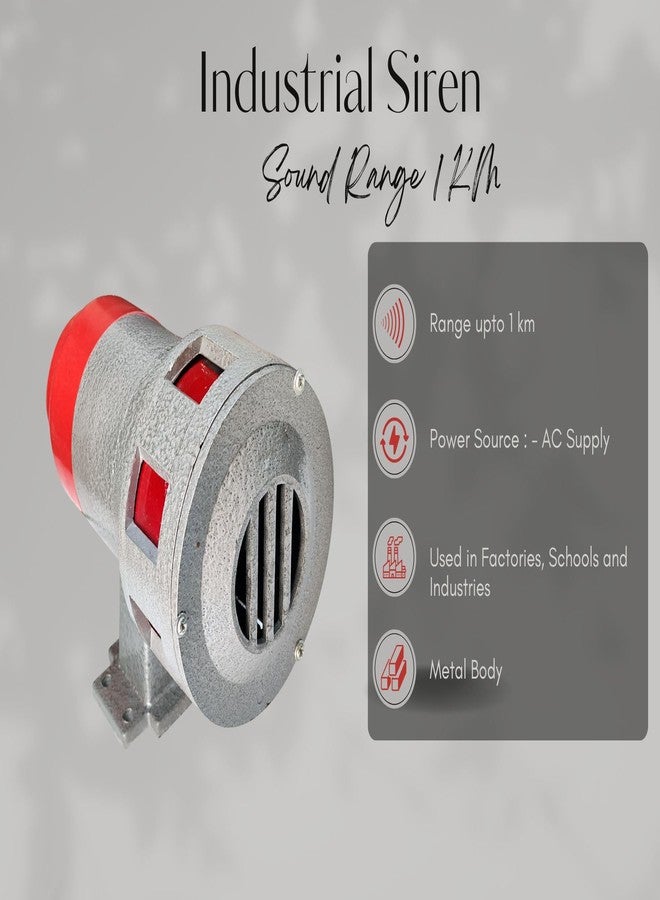 MME Industrial Electronic Siren Sound Range 1 KM (Red) - Image 2