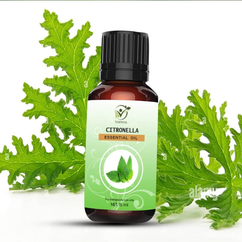 VIRTUAL Citronella Essential Oil 100 Natural Pure for Hair Skin Care Mosquito Repellent Refreshing Aroma - Image 2