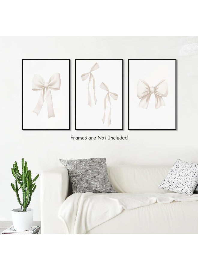 Djmwtb Beige Bow Wall Art Set of 3 (Beige Bow, 12"x16" Poster) - Image 2