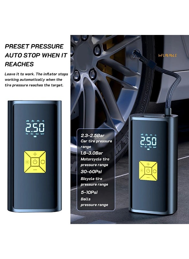 Mi VAZA - Car Tire Inflator - Portable Air Compressor - 12V DC Car Tire Pump - Power Bank - Flash Light - For Car Tires, Bicycles and Other Inflatables - Image 1