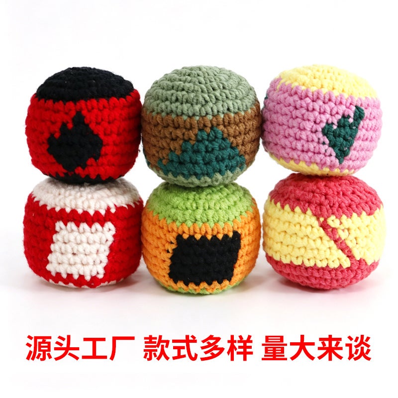 Hand-Knitted Crochet Yarn Beanbag Ball Toy, Soft and Skin-Friendly for Beach Soccer - Image 4