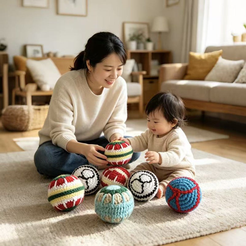 Hand-Knitted Crochet Yarn Beanbag Ball Toy, Soft and Skin-Friendly for Beach Soccer - Image 2