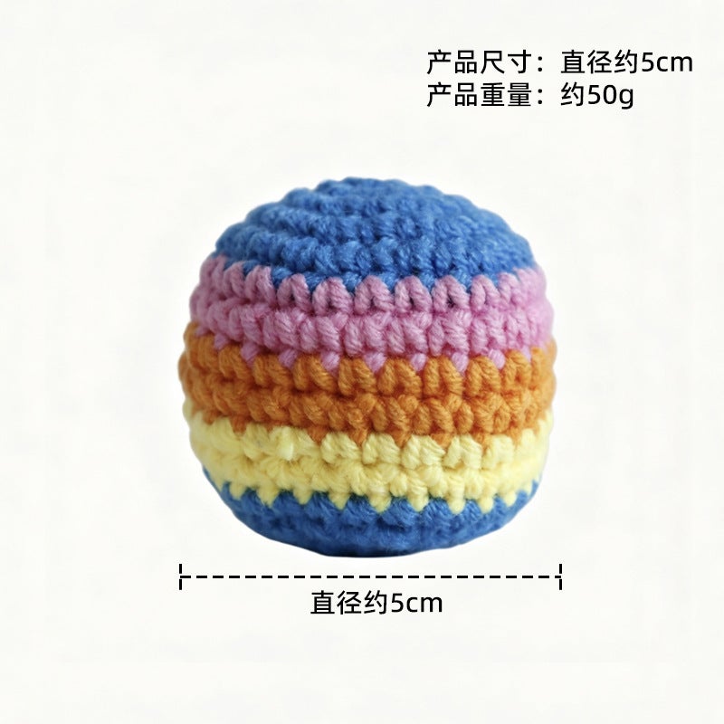 Hand-Knitted Crochet Yarn Beanbag Ball Toy, Soft and Skin-Friendly for Beach Soccer - Image 3