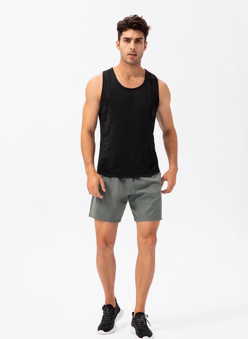 Men Quick Dry Breathable Sports Vest Black - Image 1