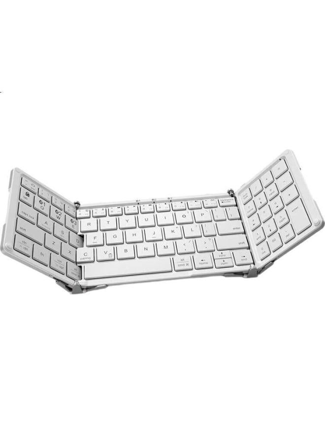 B.O.W Bow Hb166 Foldable Wireless Bluetooth Keyboard For Ipad Tablet Smartphone Computer Universal Office Mini Keyboard White - Image 3