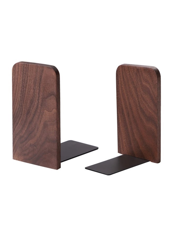 Muso Wood  Walnut Wood Bookends 5.1 X3.2 Set Of 2 Walnut - Image 1