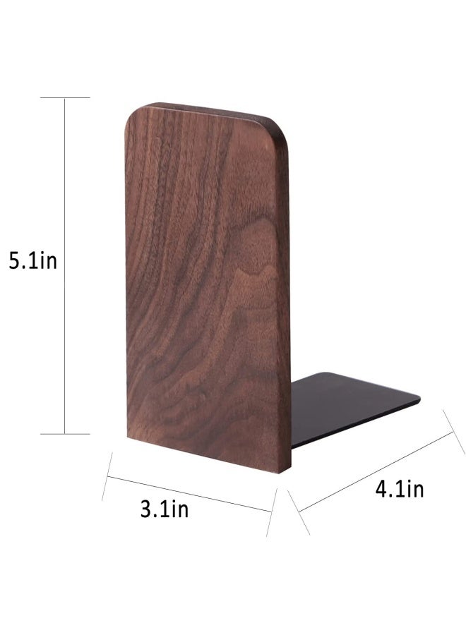Muso Wood  Walnut Wood Bookends 5.1 X3.2 Set Of 2 Walnut - Image 2