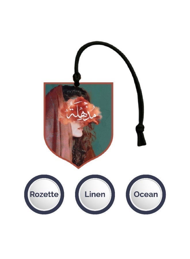 Rozette Rosette Car Air Freshener – Set of 3 (Rozette, Linen & Ocean Scents) | Long-Lasting Luxury Fragrance for Cars | Elegant Hanging Design - Image 3