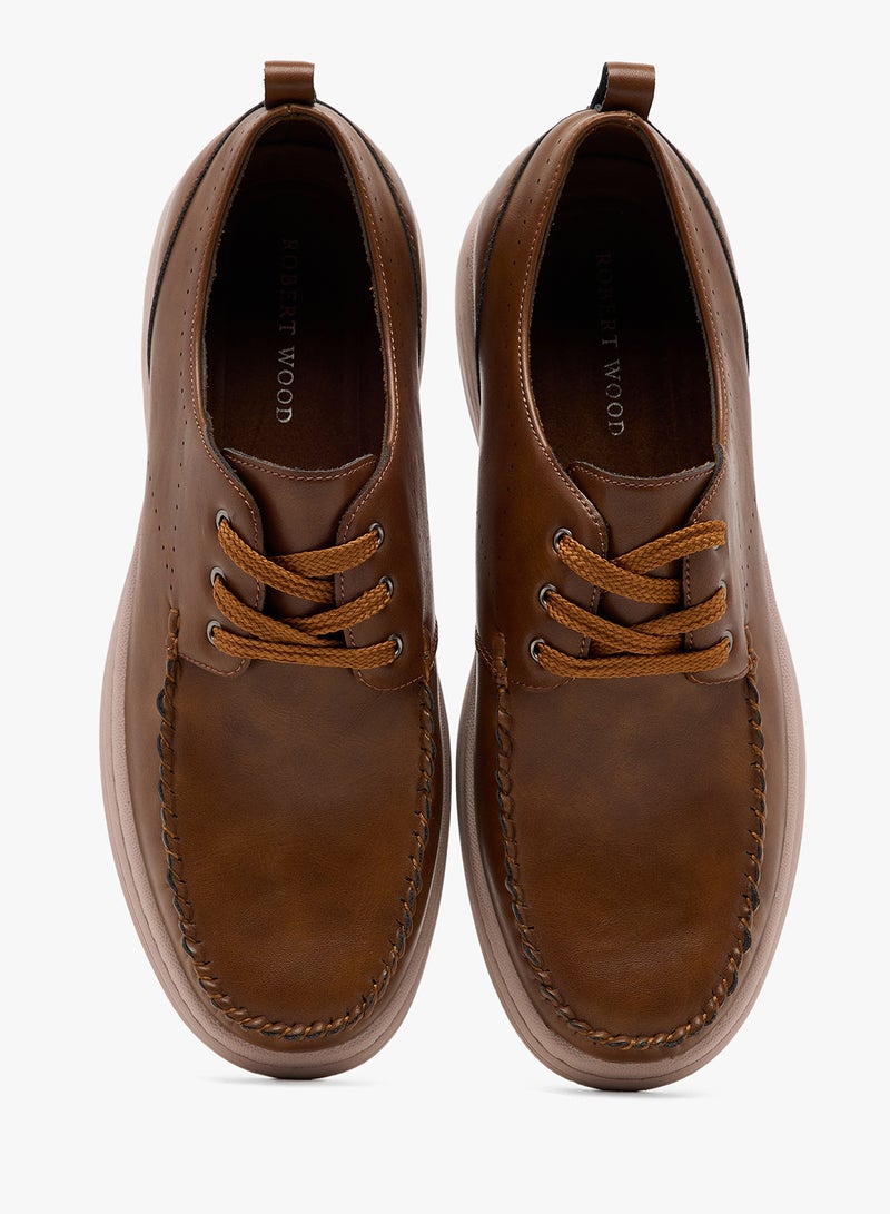 Robert Wood Moc Toe Casual Lace-Up Shoes - Image 4
