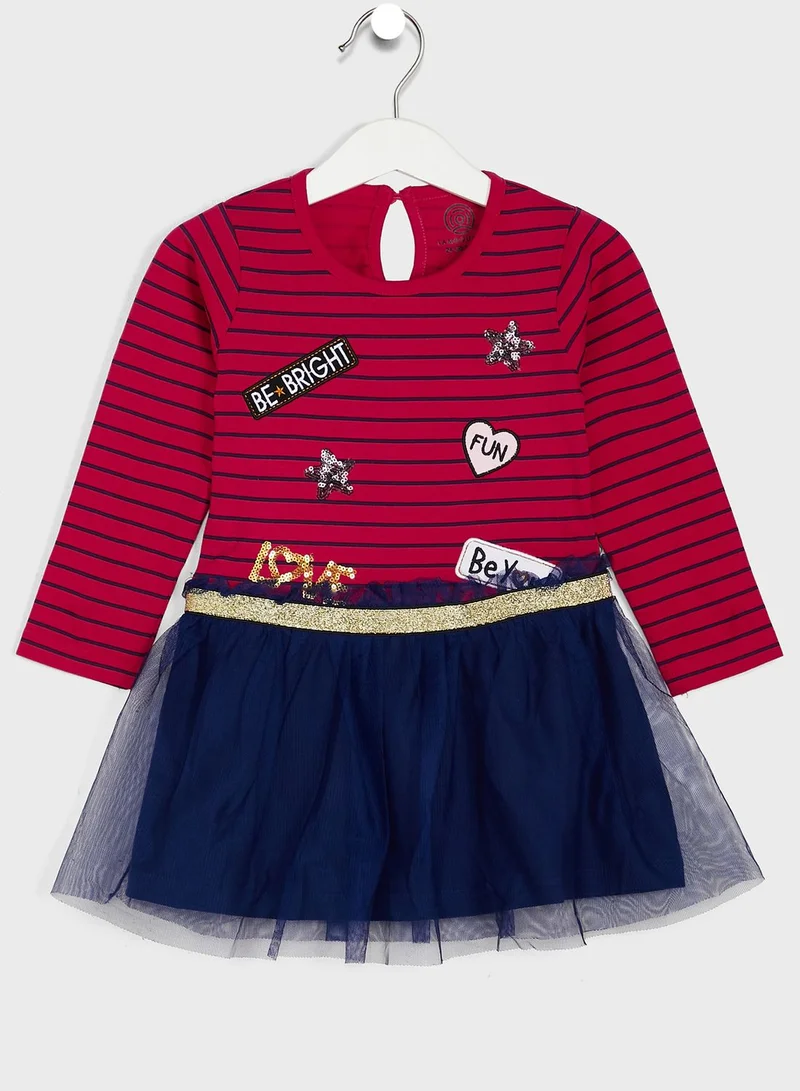 Tambourine for Namshi Striped Contrast Badge Dress