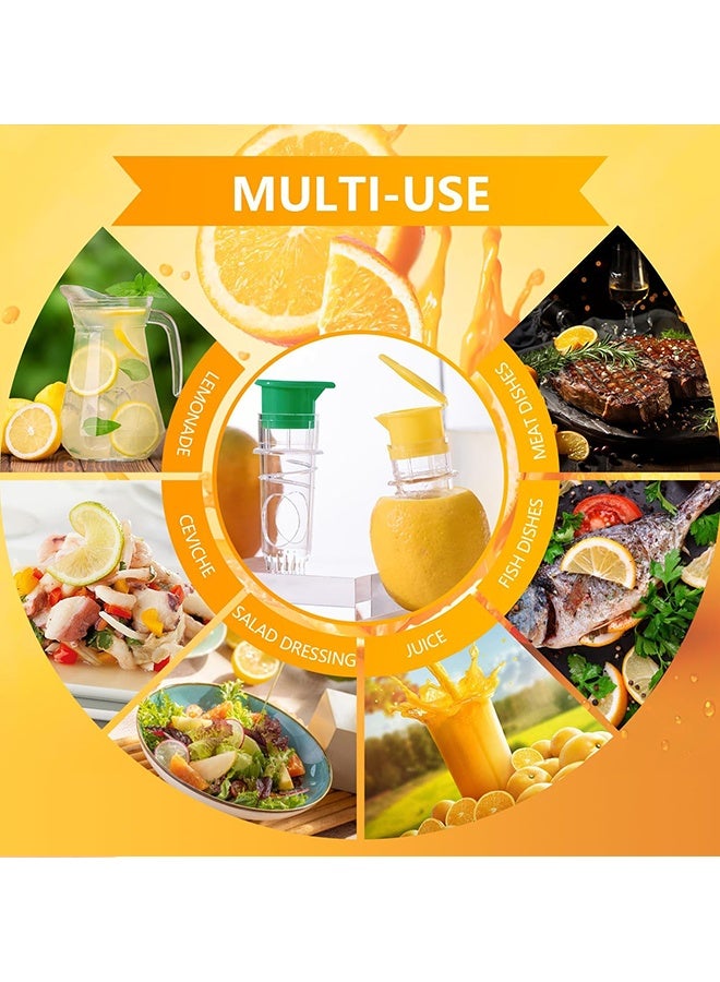 Wffo 2PCS Screw Top Manual Lemon Squeezer - Portable Citrus Juicer for Lemon/Lime/Orange, Food Grade Lime Squeezer BPA-Free, Easy to Clean and Carry, Ideal for Cooking, BBQ(Yellow/Green) - Image 4