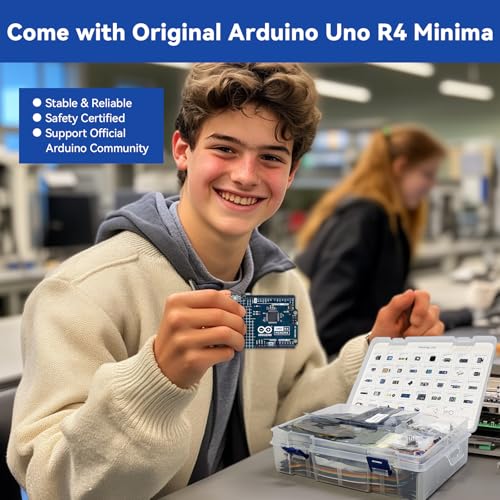 SunFounder Ultimate Sensor Kit with Original Arduino Uno R4 Minima, RoHS Compliant, Durable Sensors IoT ESP8266 IIC LCD1602 OLED, Online Tutorials & Video Courses for Beginners & Engineers - Image 2