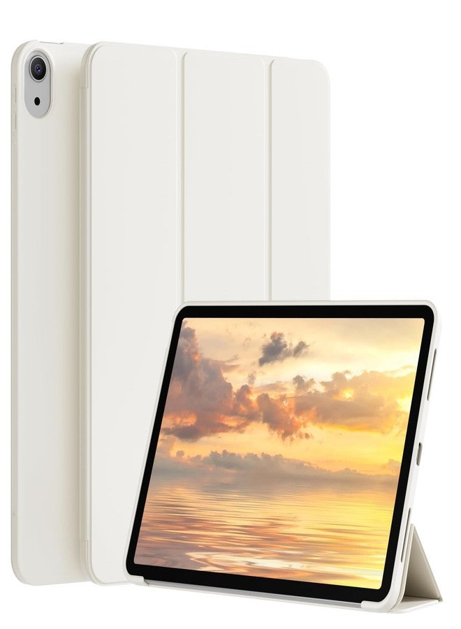kenke جراب KENKE لجهاز iPad A16 من الجيل الحادي عشر (11 بوصة، إصدار 2025)، جراب لجهاز iPad من الجيل العاشر 10.9 بوصة 2022 بدون حامل قلم، غطاء حماية ثلاثي الطي رفيع مع ظهر من مادة TPU ناعمة، لون أبيض كريمي - Image 1