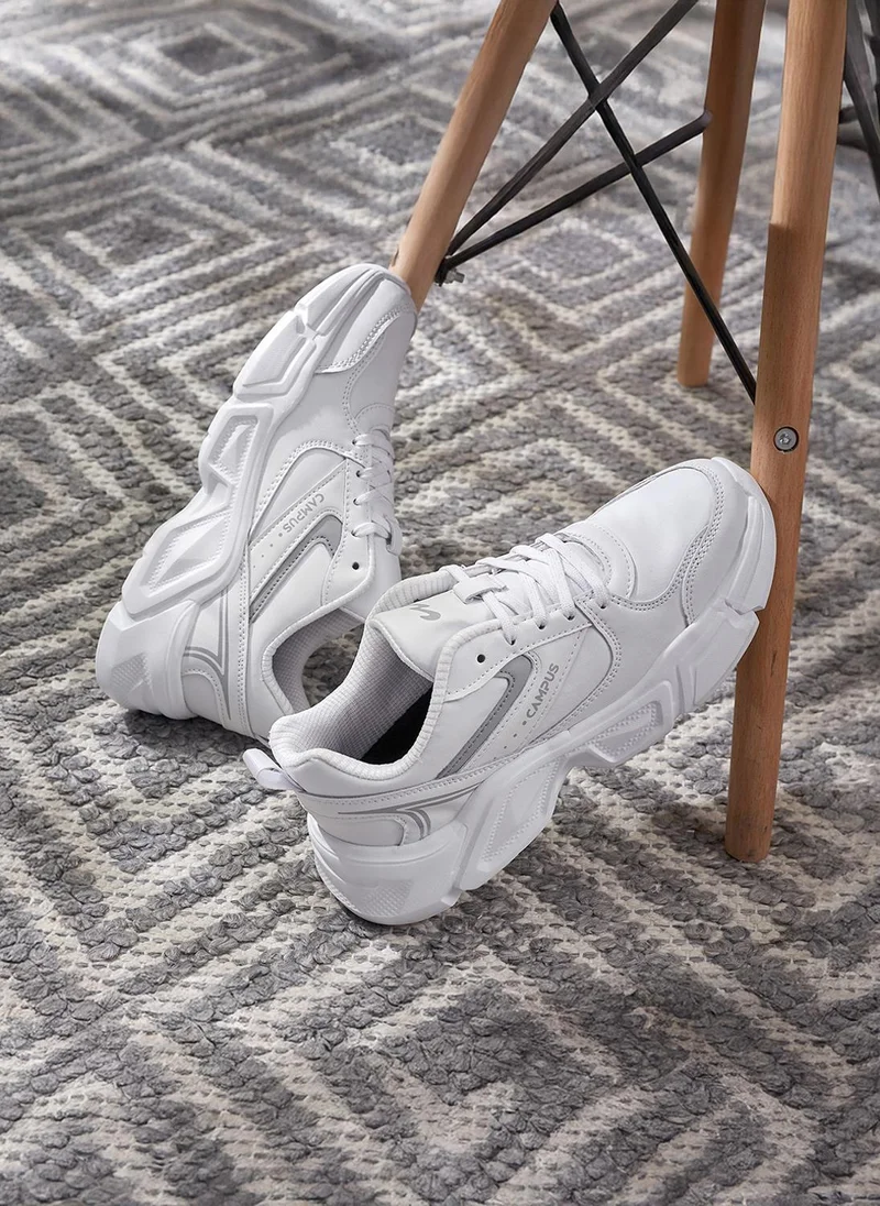 Campus White Women Azura Nitrofly Cushion Lace-Up Sneakers-White for Women | Best Price UAE