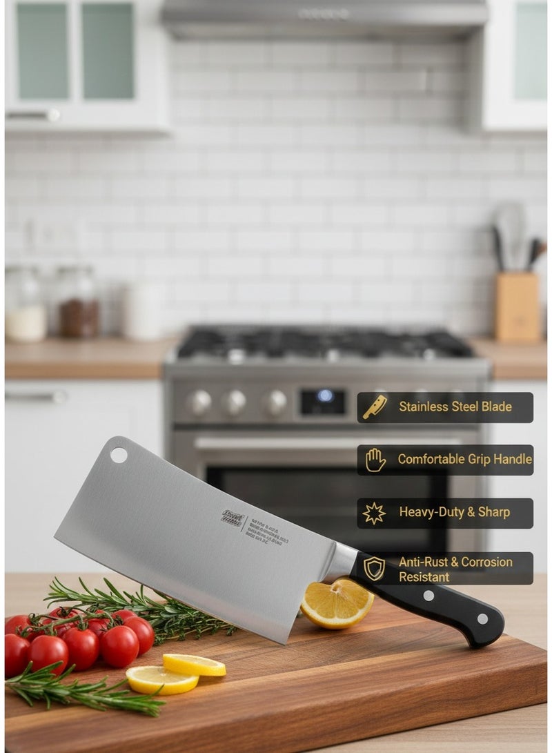 Sweet Home Premium Heavy-Duty Meat Cleaver Knife – Stainless Steel Chopper for Meat, Bone Cutting, Vegetable Slicing – Ergonomic Handle – Ultra Sharp Butcher Knife - Image 4