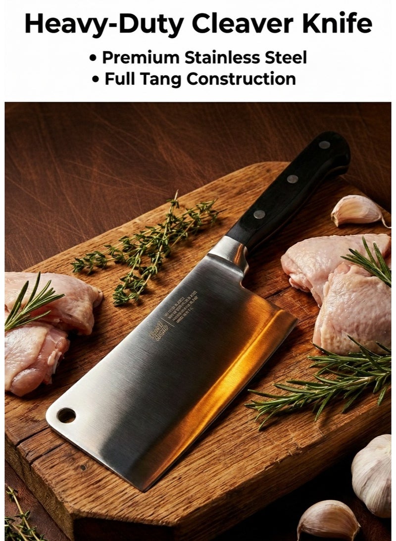Sweet Home Premium Heavy-Duty Meat Cleaver Knife – Stainless Steel Chopper for Meat, Bone Cutting, Vegetable Slicing – Ergonomic Handle – Ultra Sharp Butcher Knife - Image 3