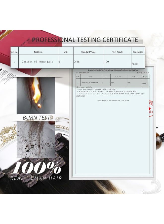 Moresoo إضافات شعر قابلة للتثبيت من ريمي مزدوجة الخيوط شعر إنسان إضافات شعر مستقيم للنساء أشقر رمادي مع أشقر 12 بوصة 5 قطع 80 جرام - Image 5