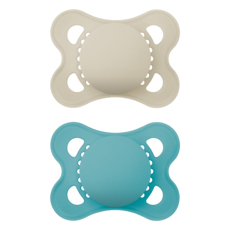 MAM Original Matte Baby Pacifiers, Binky for Boys 0-6 Months, BPA-Free Silicone Nipple, Easy to Clean, Best for Newborn Babies, Developed with Medical Experts, 2 Count Binkies with Sterilizer Case - Image 1