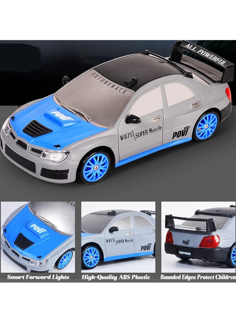 إسكدنيا سيارة دريفت RC، سيارة دريفت صغيرة RC للبالغين، سيارة سباق عالية السرعة 1:24 RC، سيارة لعبة لعشاق السباق 2.4 جيجا هرتز 4WD مع مصباح أمامي، مناسبة للأولاد والبنات وهدايا للبالغين (رمادي) - Image 2