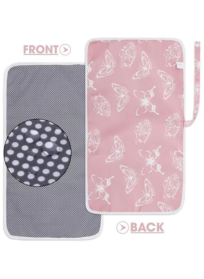 HOOKOR Portable Diaper Changing Pad, Waterproof Foldable Baby Changing Mat, Travel Changing Pad for Toddlers, Baby, Newborns, Pink - Image 4