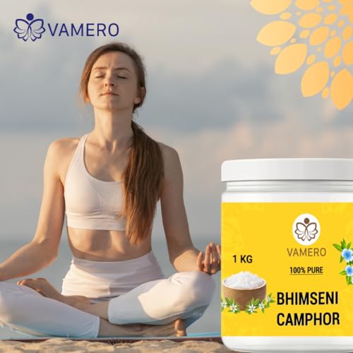 VAMERO Bhimseni Camphor Kapoor 1 KG (500g X 2 Jars) | 100% Pure, Organic and Original Kapur | Purifying & Pleasant Fragrance for Pooja, Hawan, Air Freshener, Meditation, 1 KG - Image 3
