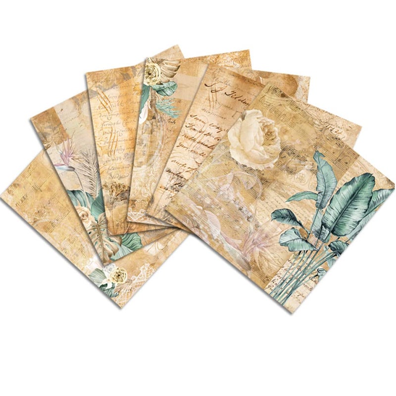 GOMTYEA Scrapbook Paper 12x12 inch - Vintage Botanical Floral Double Sided Pattern Designer Decoupage Craft Paper Pads for Gift Wrapping Card Making Photo Collage Album Wedding Home - Image 3