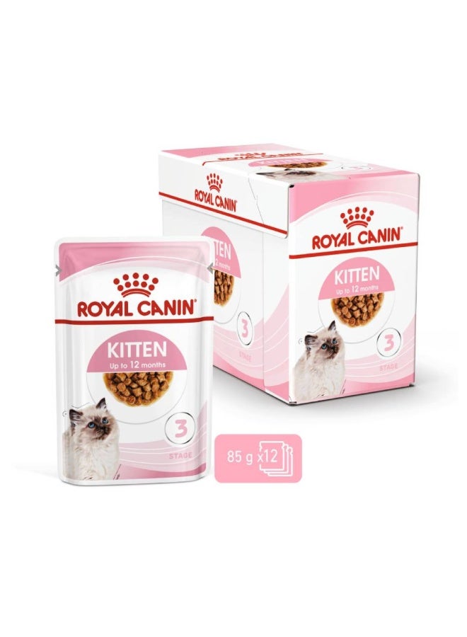 ROYAL CANIN Feline Health Nutrition Kitten Gravy (WET FOOD - Pouches) 12x85g - Image 3